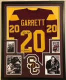 FRAMED USC TROJANS MIKE GARRETT AUTOGRAPHED SIGNED INSCRIBED JERSEY JSA COA