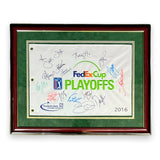 2016 Fedex Cup Playoffs Signed Autographed Flag Framed to 27x20 16 Sigs JSA