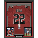 FRAMED Autographed/Signed KEANU NEAL 33x42 Atlanta Color Rush Jersey JSA COA