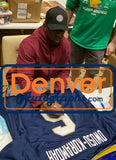 Jeremiah Owusu-Koramoah Autographed College Style Blue XL Jersey BAS 32527