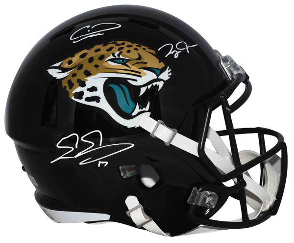 CALVIN RIDLEY ZAY JONES EVAN ENGRAM SIGNED JACKSONVILLE JAGUARS FULL SIZE HELMET