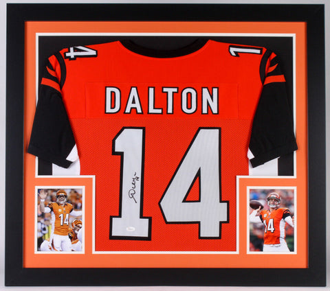 Andy Dalton Signed Bengals 31" x 35" Custom Framed Jersey (JSA COA 3XPro Bowl QB