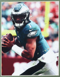 Jalen Hurts Signed Philadelphia Eagles 35 x 43 Framed Jersey (JSA) Philly Q.B.