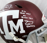 Johnny Manziel Texas A&M Maroon Speed Authentic F/S Helmet w/6 Insc-Beckett Auth