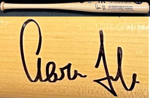 Aaron Judge Signed NY Yankees 2017 Rookie Stat Bat Mint Auto ROY Fanatics MLB