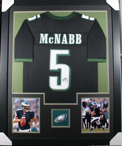 DONOVAN MCNABB (Eagles black TOWER) Signed Autographed Framed Jersey JSA