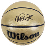 Lakers Magic Johnson Signed Gold Wilson 75th Anniversary Basketball BAS Witness