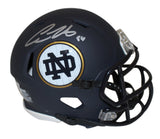 Cole Kmet Autographed Nore Dame Fighting Irish Navy Mini Helmet BAS 37461