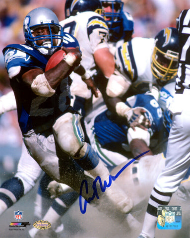 CURT WARNER AUTOGRAPHED SIGNED 8X10 PHOTO SEATTLE SEAHAWKS MCS HOLO 124704