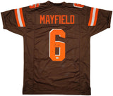 CLEVELAND BROWNS BAKER MAYFIELD AUTOGRAPHED BROWN JERSEY BECKETT BAS QR 201667