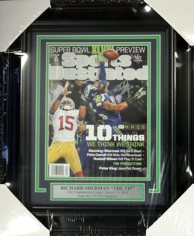 RICHARD SHERMAN AUTOGRAPHED SEAHAWKS FRAMED SPORTS ILLUSTRATED THE TIP RS 98099