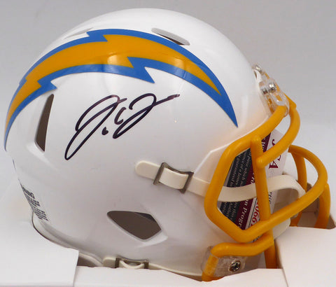 J.C. JC Jackson Autographed White Mini Helmet Los Angeles Chargers JSA WA066128