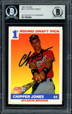 Chipper Jones Signed 1991 Score #671 Atlanta Braves Rookie Card BAS