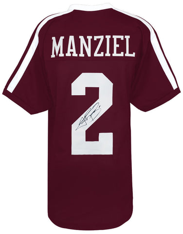 Johnny Manziel Signed Maroon Custom Football Jersey - (SCHWARTZ COA)