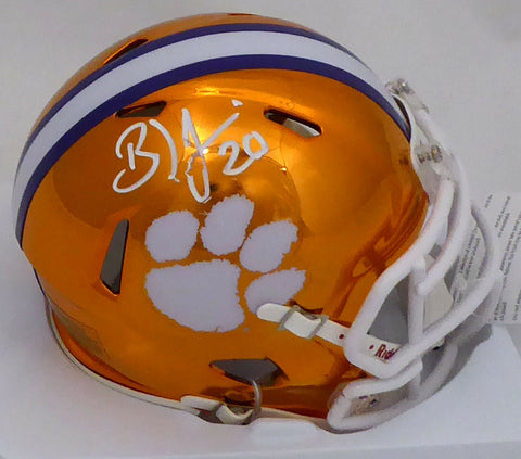 Brian Dawkins Autographed Clemson Chrome Mini Helmet (Smudged) Beckett Q01962