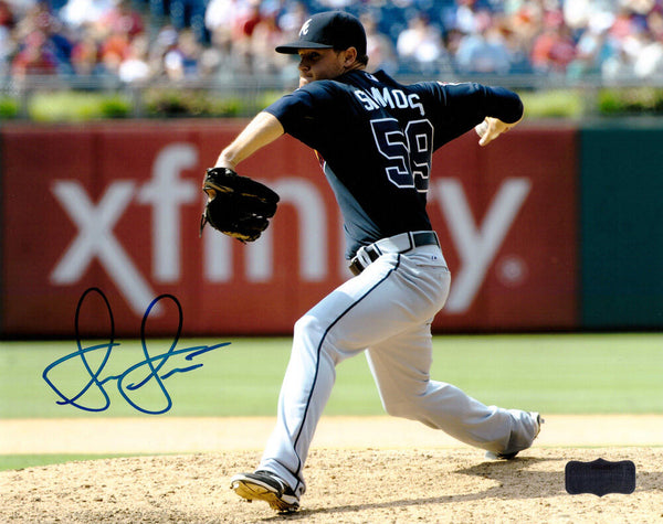 Shae Simmons Autographed/Signed Atlanta Braves 8x10 MLB Photo "Blue Jersey"