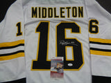 Rick Middleton Signed Boston Bruins Throwback Jersey (JSA COA) 3xNHL All Star RW