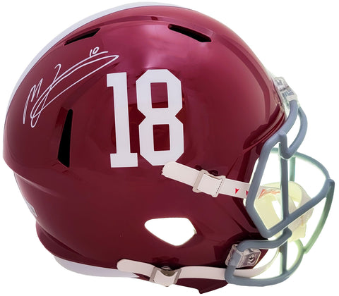 MAC JONES AUTOGRAPHED ALABAMA RED FULL SIZE SPEED HELMET BECKETT WITNESS 206520