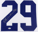 Eric Dickerson Signed Rams 35 x 43 Framed Jersey Inscribed "HOF 99"(Beckett COA)