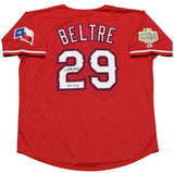 ADRIAN BELTRE SIGNED TEXAS RANGERS WORLD SERIES RED MAJESTIC JERSEY W/ HOF 2024