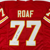 Autographed/Signed Willie Roaf Kansas City Red Football Jersey Beckett BAS COA