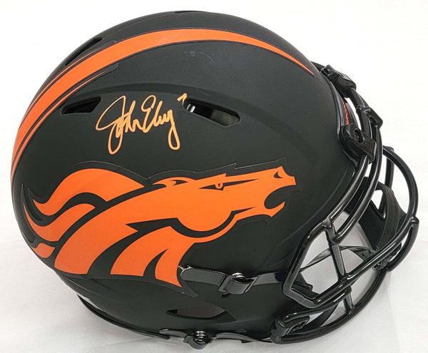 John Elway Autographed Denver Broncos Eclipse Authentic Helmet Beckett Witnessed