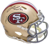 FRED WARNER AUTOGRAPHED 49ERS GOLD SPEED MINI HELMET BECKETT WITNESS 216804