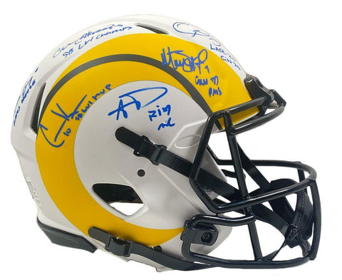 Los Angeles Rams Team Signed Inscribed Lunar Eclipse Speed Helmet Fanatics LE 56