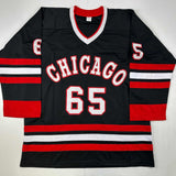 Autographed/Signed Andrew Shaw Chicago Black Hockey Jersey JSA COA