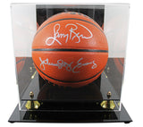 Larry Bird & Julius "Dr. J." Erving Signed Wilson Basketball w/ case BAS Wit