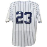 Don Mattingly Signed New York Yankees White Majestic L Jersey Insc BAS 48386