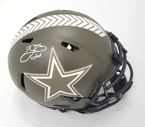 Emmitt Smith Signed Dallas Cowboys Salute To Service Authentic Helmet Beckett