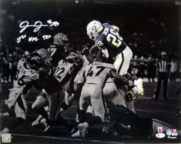 Josh Jacobs Signed Las Vegas Raiders Spotlight 16x20 W/ 1st NFL TD Beckett