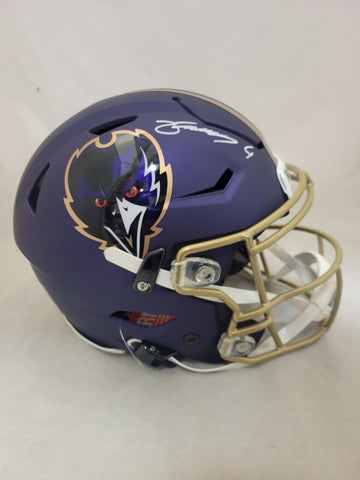 ZAY FLOWERS SIGNED BALTIMORE RAVENS ALTERNATE SPEEDFLEX HELMET BECKETT QR