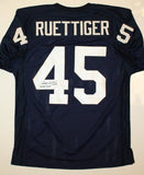 Rudy Ruettiger Never Quit Autographed Navy Blue College Style Jersey- JSA Auth