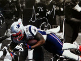 Sony Michel Signed Patriots 16x20 PF TD B/W Spotlight Photo - Beckett Auth *Wh