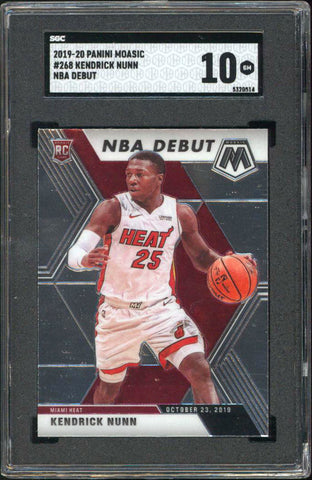 Heat Kendrick Nunn 2019 Panini Mosaic #268 NBA Debut Card Graded Gem 10! SGC