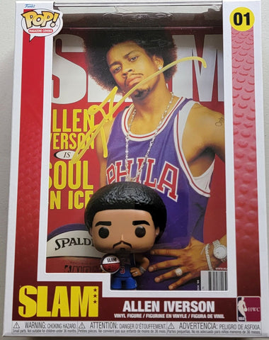 Allen Iverson Autographed Philadelphia 76ers Slam Funko Pop Beckett Witnessed