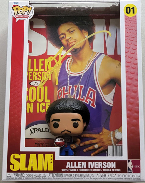 Allen Iverson Autographed Philadelphia 76ers Slam Funko Pop Beckett Witnessed