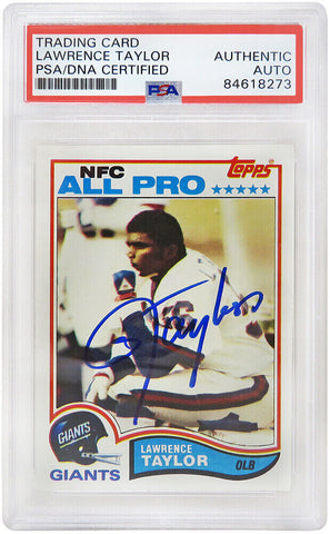 Lawrence Taylor autographed Giants 1982 Topps Rookie Card #434 (PSA/DNA)