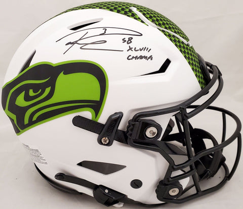 RUSSELL WILSON AUTO LUNAR ECLIPSE FULL SIZE HYPER FLEX HELMET SB CHAMPS 194025