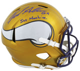 Vikings Jared Allen Sax Machine Signed Flash Full Size Speed Rep Helmet BAS Wit