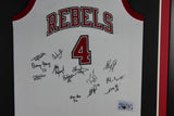 1990 UNLV Rebels Autographed National Championship Framed Jersey Beckett WHT A