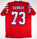 John Hannah Signed Patriots Jersey Inscribed HOF 91 (Schwartz) New England 73-85