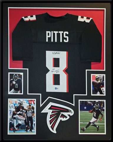 FRAMED ATLANTA FALCONS KYLE PITTS AUTOGRAPHED JERSEY BECKETT HOLO