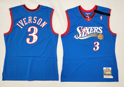 Allen Iverson Signed 76ers 1999-00 M&N Authentic Jersey W/ The Answer Beckett