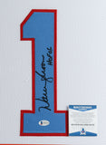 Warren Moon Signed Houston Oilers 35" x 43" Custom Framed Jersey (Beckett COA)