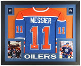 Mark Messier Signed Edmonton Oilers 35x43 Framed Jersey (JSA)6xStanley Cup Champ