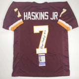 Autographed/Signed Dwayne Haskins Jr. Washington Burgundy Jersey JSA COA