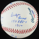 Tommy Davis Signed OML Baseball with Multiple Inscriptions (PSA COA) L.A Dodgers